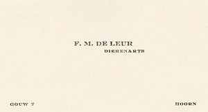 Visitekaartje F.M. de Leur