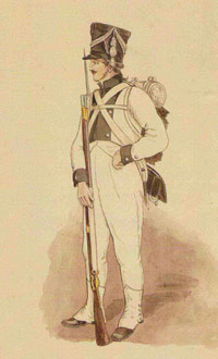 Uniform van de infanterie onder Lodewijk Napoleon