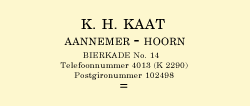 Briefhoofd K.H. Kaat